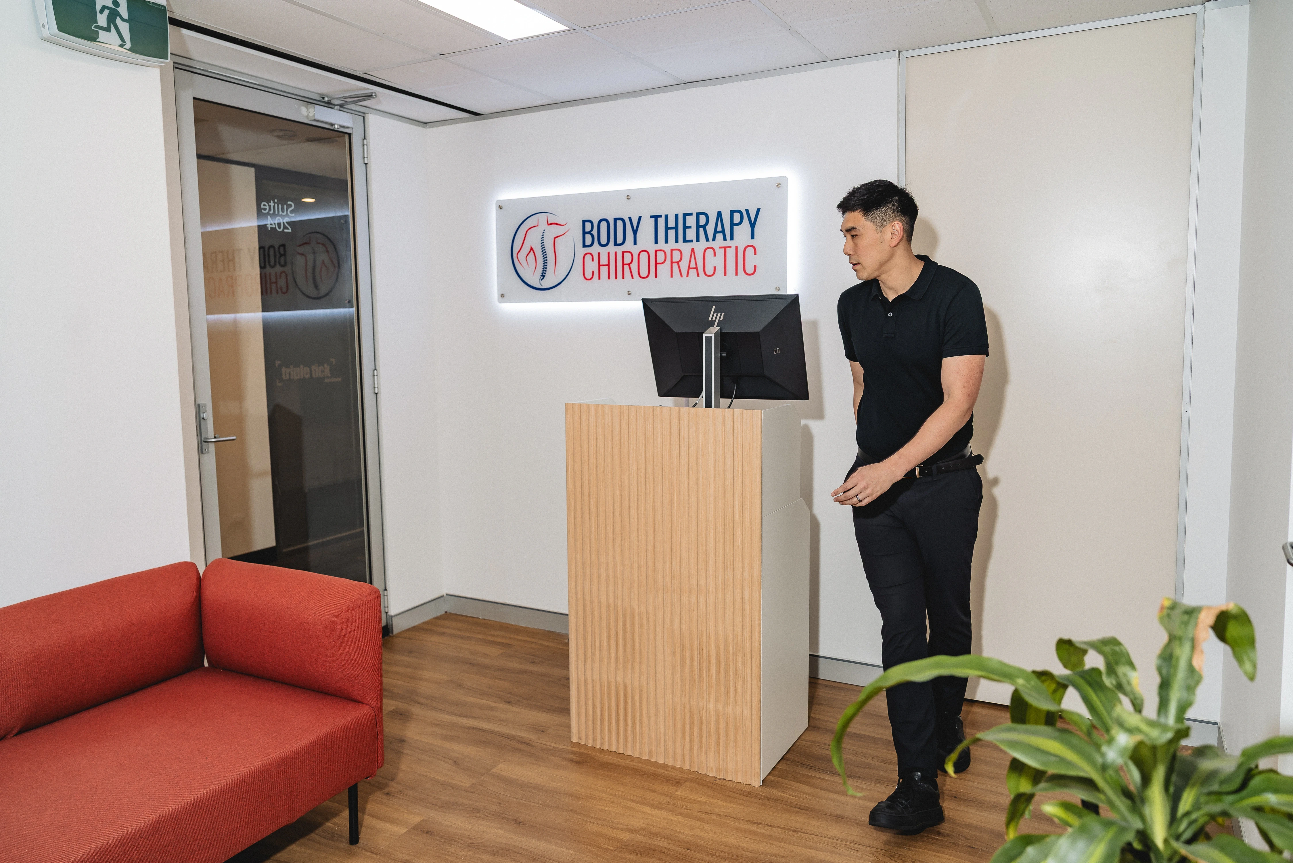Reception area at Body Therapy Chiropractic in Chatswood